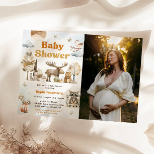 Invitation Photo de la fête du Baby shower des animaux des bo