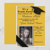 Invitation Photo de la fête du Collège du tronc jaune et blan (Devant / Derrière)