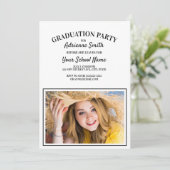 Invitation Photo de la fête du collège White Graduation (Debout devant)