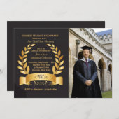 Invitation photo de la feuille d'or (Devant / Derrière)