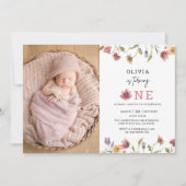 Invitation photo de la fille fleur sauvage (Devant)