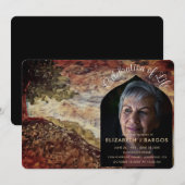 Invitation Photo de la forêt rustique Célébration de la vie (Devant / Derrière)