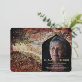 Invitation Photo de la forêt rustique Célébration de la vie (Debout devant)