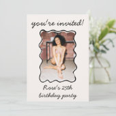 Invitation Photo de la frontière agitée tirée à la main (Debout devant)