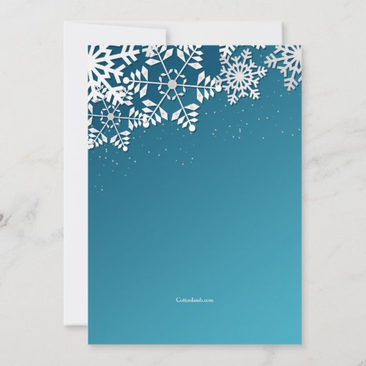 Invitation photo de la frontière de flocon de neig (Dos)