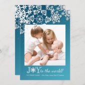 Invitation photo de la frontière de flocon de neig (Devant / Derrière)