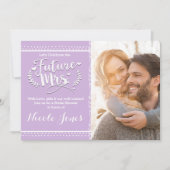 Invitation Photo de la future Mme Lavande Violet Shower de ma (Devant)