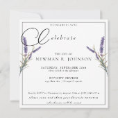 Invitation Photo de la Lavande d'aquarelle célébrant la vie (Dos)
