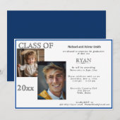 Invitation Photo de la licence Marine Bleu & Blanc (Devant / Derrière)