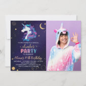 Invitation photo de la licorne magique de bois d'o (Devant)