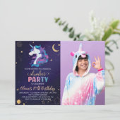 Invitation photo de la licorne magique de bois d'o (Debout devant)