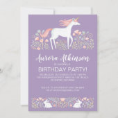 Invitation Photo de la licorne magique fête d'anniversaire (Devant)