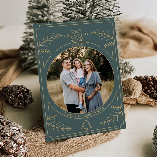 Invitation Photo de la ligne ornementale de Noël