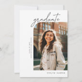 Invitation Photo de la partie de graduation élégante minimale (Devant)