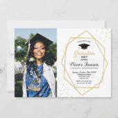 Invitation Photo de la partie de graduation géométrique chic (Devant)
