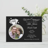 Invitation Photo de la partie d'engagement de la bague de dia (Debout devant)