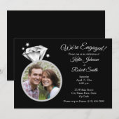 Invitation Photo de la partie d'engagement de la bague de dia (Devant / Derrière)