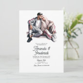 Invitation Photo de la partie d'engagement moderne (Debout devant)