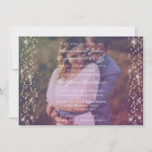 Invitation Photo de la partie d'engagement Violet violet or (Devant)