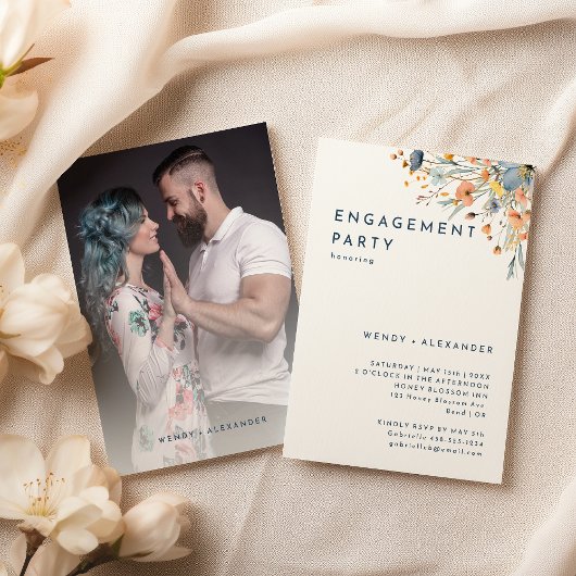 Invitation Photo de la partie fidélité florale audacieuse