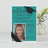Invitation Photo de la partie turquoise et White Trunk Colleg (Debout devant)