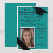 Invitation Photo de la partie turquoise et White Trunk Colleg (Devant / Derrière)