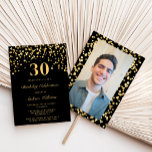 Invitation Photo de la Parties scintillant Black & Gold Trent<br><div class="desc">Parties scintillant Black & Gold Photo Trente 30e anniversaire Invitation</div>