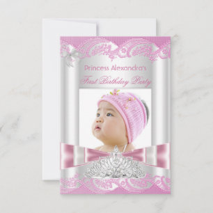 Invitation Photo de la petite princesse fille premier anniver