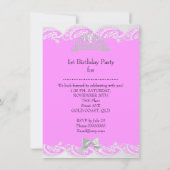 Invitation Photo de la petite princesse fille premier anniver (Dos)