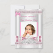 Invitation Photo de la petite princesse fille premier anniver (Devant)