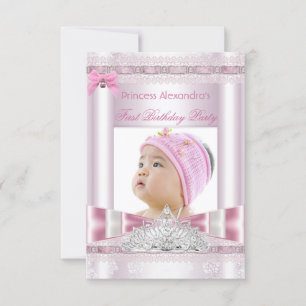 Invitation Photo de la petite princesse fille premier anniver