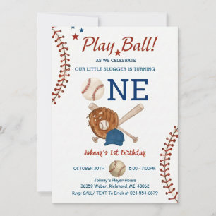 Invitation Photo de la première année de baseball Recrue de l