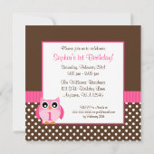 Invitation Photo de la première fille d'anniversaire de la Po (Dos)