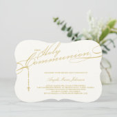 Invitation Photo de la première sainte communion du Rosaire m (Debout devant)