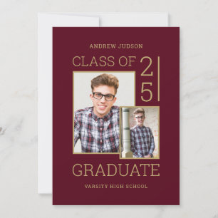 Invitation Photo de la promotion 26 & Bio Burgundy Gold Journ