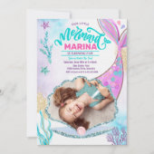 Invitation Photo de la Queue de Mermaid sous la mer Anniversa (Devant)
