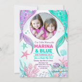 Invitation Photo de la Queue de Mermaid sous la mer Anniversa (Devant)