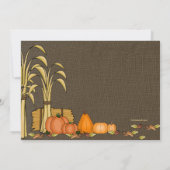 Invitation photo de la récolte d'automne (Dos)