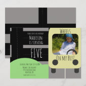 Invitation photo de la roue de transport scolaire (Devant / Derrière)