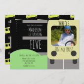 Invitation photo de la roue de transport scolaire (Devant / Derrière)