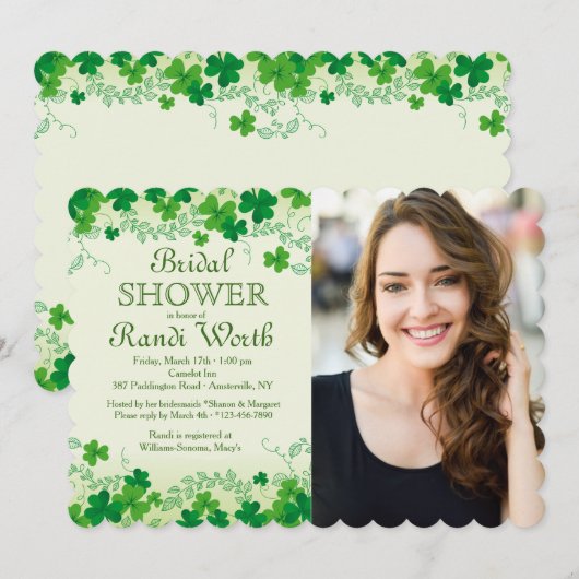 Invitation photo de la Saint Patrick (Devant / Derrière)