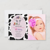 Invitation Photo de la vache sainte 1er anniversaire (Devant)