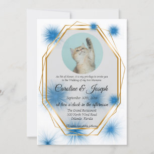 Invitation Photo de l'animal pour mariage avec touffe de four