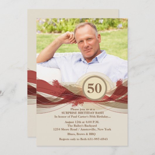 Invitation photo de l'Anniversaire (Devant / Derrière)