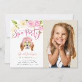 Invitation Photo de l'Anniversaire de enfant du parti spa (Devant)