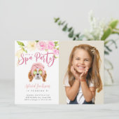 Invitation Photo de l'Anniversaire de enfant du parti spa (Debout devant)