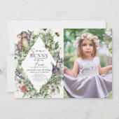 Invitation Photo de l'Anniversaire de enfant Rhombus de Bunny (Devant)