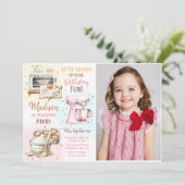 Invitation Photo de l'anniversaire de la fille de la fête du (Debout devant)