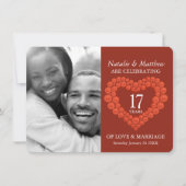 Invitation Photo de l'anniversaire de mariage de 17 ans en co (Devant)