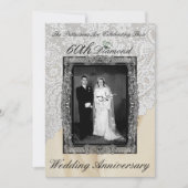 Invitation Photo de l'anniversaire de mariage de diamant de 6 (Devant)